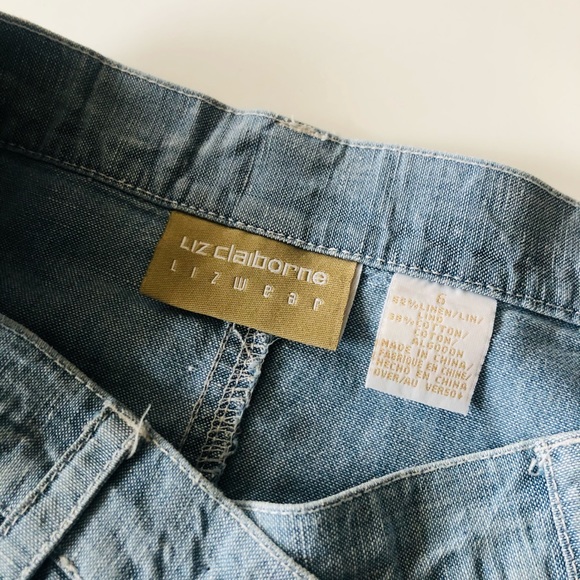 Light Linen/Cotton Denim Skirt - Picture 4 of 4